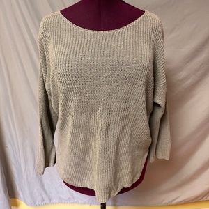 Women's Scoop Neck Knit Sweater in Light Beige